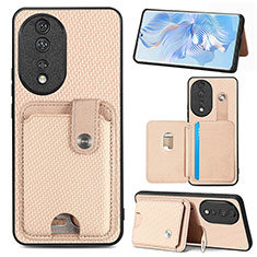 Ultra-thin Silicone Gel Soft Case Cover with Magnetic S01D for Huawei Honor 80 5G Gold