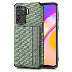 Ultra-thin Silicone Gel Soft Case Cover with Magnetic S01D for Oppo F19 Pro Green