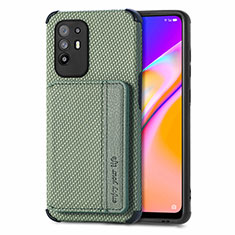 Ultra-thin Silicone Gel Soft Case Cover with Magnetic S01D for Oppo F19 Pro+ Plus 5G Green
