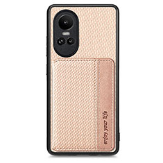 Ultra-thin Silicone Gel Soft Case Cover with Magnetic S01D for Oppo Reno10 5G Gold