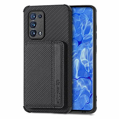 Ultra-thin Silicone Gel Soft Case Cover with Magnetic S01D for Oppo Reno6 Pro 5G Black