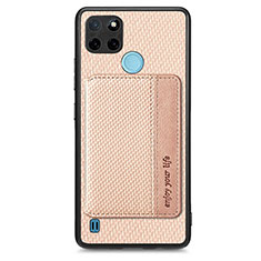 Ultra-thin Silicone Gel Soft Case Cover with Magnetic S01D for Realme C21Y Gold