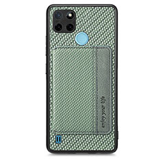 Ultra-thin Silicone Gel Soft Case Cover with Magnetic S01D for Realme C21Y Green