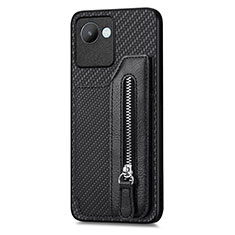 Ultra-thin Silicone Gel Soft Case Cover with Magnetic S01D for Realme C30s Black