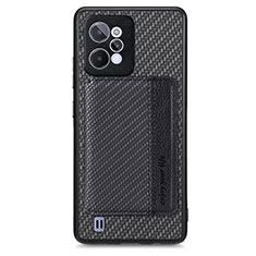 Ultra-thin Silicone Gel Soft Case Cover with Magnetic S01D for Realme C31 Black