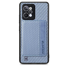 Ultra-thin Silicone Gel Soft Case Cover with Magnetic S01D for Realme C31 Blue