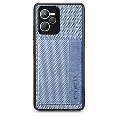 Ultra-thin Silicone Gel Soft Case Cover with Magnetic S01D for Realme C35 Blue