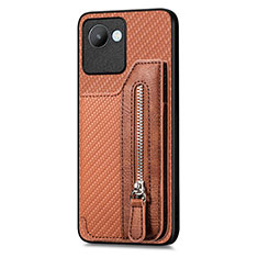 Ultra-thin Silicone Gel Soft Case Cover with Magnetic S01D for Realme Narzo 50i Prime Brown