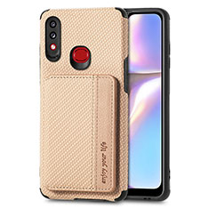 Ultra-thin Silicone Gel Soft Case Cover with Magnetic S01D for Samsung Galaxy A10s Gold