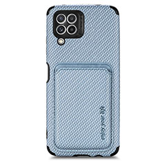 Ultra-thin Silicone Gel Soft Case Cover with Magnetic S01D for Samsung Galaxy A22 4G Blue