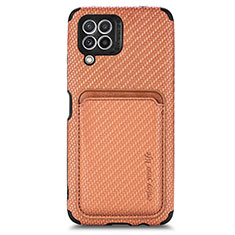 Ultra-thin Silicone Gel Soft Case Cover with Magnetic S01D for Samsung Galaxy A22 4G Brown