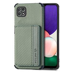 Ultra-thin Silicone Gel Soft Case Cover with Magnetic S01D for Samsung Galaxy A22 5G Green