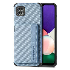 Ultra-thin Silicone Gel Soft Case Cover with Magnetic S01D for Samsung Galaxy A22s 5G Blue