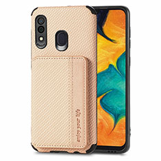 Ultra-thin Silicone Gel Soft Case Cover with Magnetic S01D for Samsung Galaxy A30 Gold