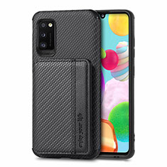 Ultra-thin Silicone Gel Soft Case Cover with Magnetic S01D for Samsung Galaxy A41 Black