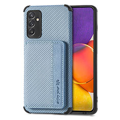 Ultra-thin Silicone Gel Soft Case Cover with Magnetic S01D for Samsung Galaxy A82 5G Blue