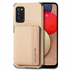 Ultra-thin Silicone Gel Soft Case Cover with Magnetic S01D for Samsung Galaxy M02s Gold