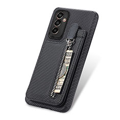Ultra-thin Silicone Gel Soft Case Cover with Magnetic S01D for Samsung Galaxy M13 4G Black