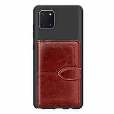 Ultra-thin Silicone Gel Soft Case Cover with Magnetic S01D for Samsung Galaxy M60s Brown