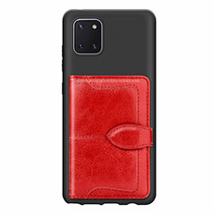 Ultra-thin Silicone Gel Soft Case Cover with Magnetic S01D for Samsung Galaxy Note 10 Lite Red