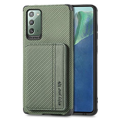 Ultra-thin Silicone Gel Soft Case Cover with Magnetic S01D for Samsung Galaxy Note 20 5G Green