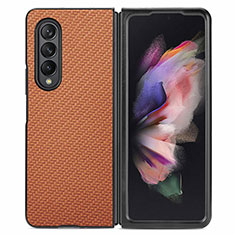 Ultra-thin Silicone Gel Soft Case Cover with Magnetic S01D for Samsung Galaxy Z Fold4 5G Brown