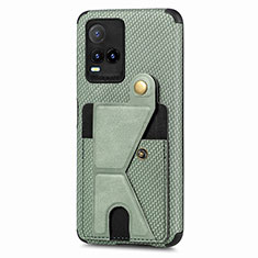 Ultra-thin Silicone Gel Soft Case Cover with Magnetic S01D for Vivo Y21 Green