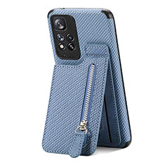 Ultra-thin Silicone Gel Soft Case Cover with Magnetic S01D for Xiaomi Mi 11i 5G (2022) Blue