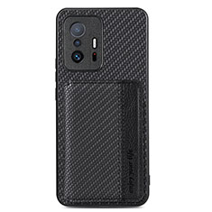 Ultra-thin Silicone Gel Soft Case Cover with Magnetic S01D for Xiaomi Mi 11T 5G Black