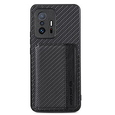 Ultra-thin Silicone Gel Soft Case Cover with Magnetic S01D for Xiaomi Mi 11T Pro 5G Black