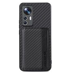 Ultra-thin Silicone Gel Soft Case Cover with Magnetic S01D for Xiaomi Mi 12T Pro 5G Black