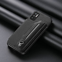 Ultra-thin Silicone Gel Soft Case Cover with Magnetic S01D for Xiaomi POCO M3 Pro 5G Black