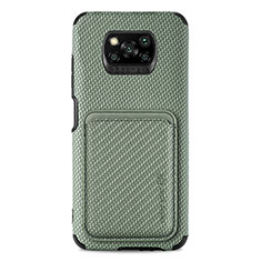 Ultra-thin Silicone Gel Soft Case Cover with Magnetic S01D for Xiaomi Poco X3 Green