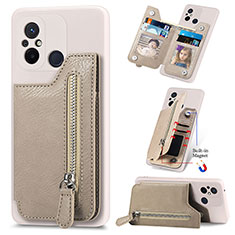 Ultra-thin Silicone Gel Soft Case Cover with Magnetic S01D for Xiaomi Redmi 12C 4G Khaki