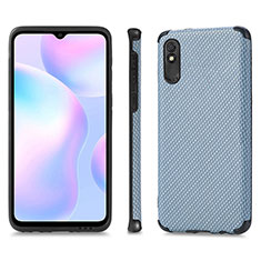 Ultra-thin Silicone Gel Soft Case Cover with Magnetic S01D for Xiaomi Redmi 9i Blue
