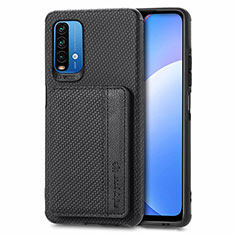 Ultra-thin Silicone Gel Soft Case Cover with Magnetic S01D for Xiaomi Redmi 9T 4G Black