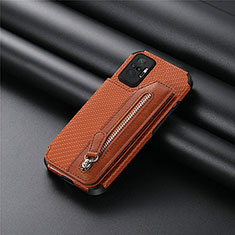 Ultra-thin Silicone Gel Soft Case Cover with Magnetic S01D for Xiaomi Redmi Note 10 Pro 4G Brown