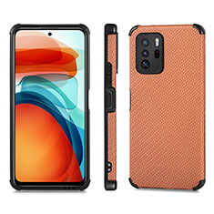 Ultra-thin Silicone Gel Soft Case Cover with Magnetic S01D for Xiaomi Redmi Note 10 Pro 5G Brown