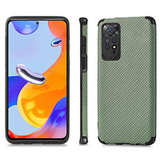 Ultra-thin Silicone Gel Soft Case Cover with Magnetic S01D for Xiaomi Redmi Note 11 Pro 5G Green