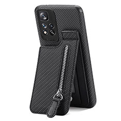 Ultra-thin Silicone Gel Soft Case Cover with Magnetic S01D for Xiaomi Redmi Note 11 Pro+ Plus 5G Black