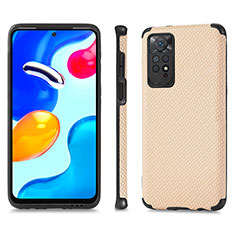 Ultra-thin Silicone Gel Soft Case Cover with Magnetic S01D for Xiaomi Redmi Note 11S 4G Gold