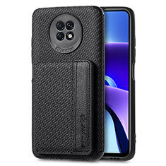 Ultra-thin Silicone Gel Soft Case Cover with Magnetic S01D for Xiaomi Redmi Note 9 5G Black