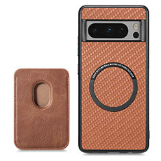 Ultra-thin Silicone Gel Soft Case Cover with Magnetic S02D for Google Pixel 8 Pro 5G Brown