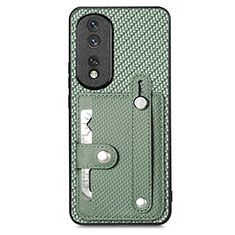 Ultra-thin Silicone Gel Soft Case Cover with Magnetic S02D for Huawei Honor 80 Pro Flat 5G Green