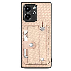 Ultra-thin Silicone Gel Soft Case Cover with Magnetic S02D for Huawei Honor 80 SE 5G Gold