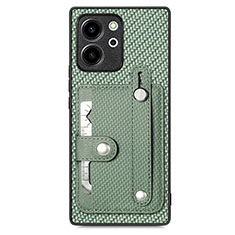 Ultra-thin Silicone Gel Soft Case Cover with Magnetic S02D for Huawei Honor 80 SE 5G Green