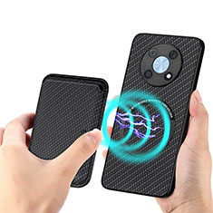 Ultra-thin Silicone Gel Soft Case Cover with Magnetic S02D for Huawei Nova Y90 Black