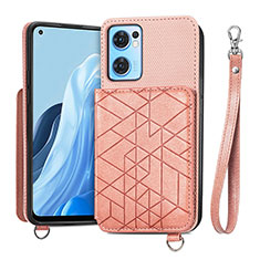 Ultra-thin Silicone Gel Soft Case Cover with Magnetic S02D for OnePlus Nord CE 2 5G Rose Gold