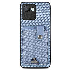 Ultra-thin Silicone Gel Soft Case Cover with Magnetic S02D for Realme C30s Blue