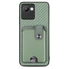 Ultra-thin Silicone Gel Soft Case Cover with Magnetic S02D for Realme C30s Green